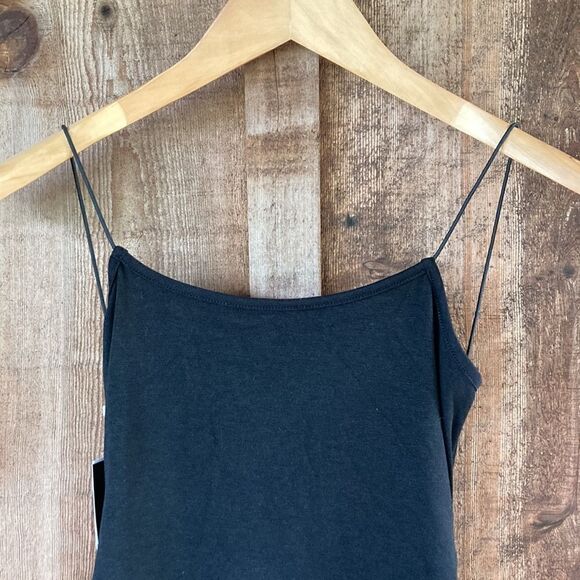 Vidussa Active Spaghetti Strap Twist Open Back Black Ruched Midi Dress - Picture 4 of 9